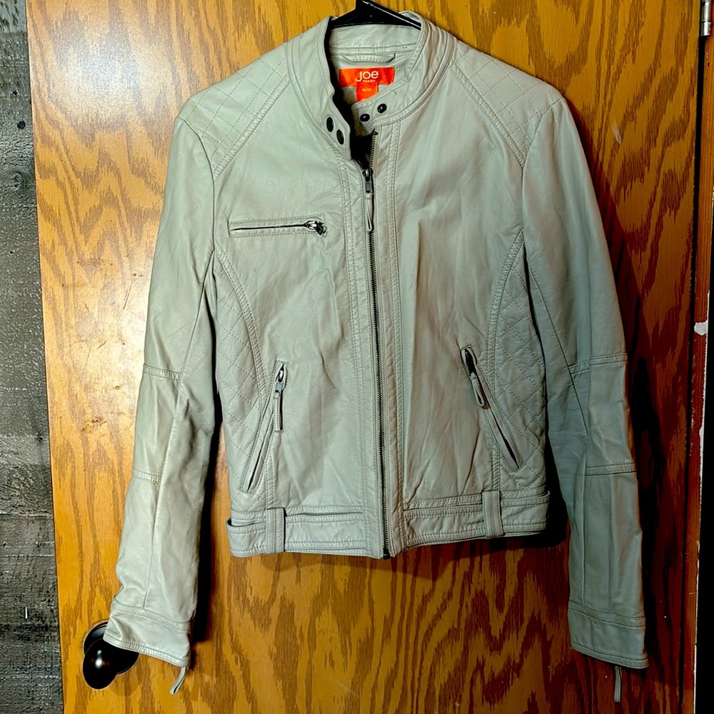 Cream leather jacket